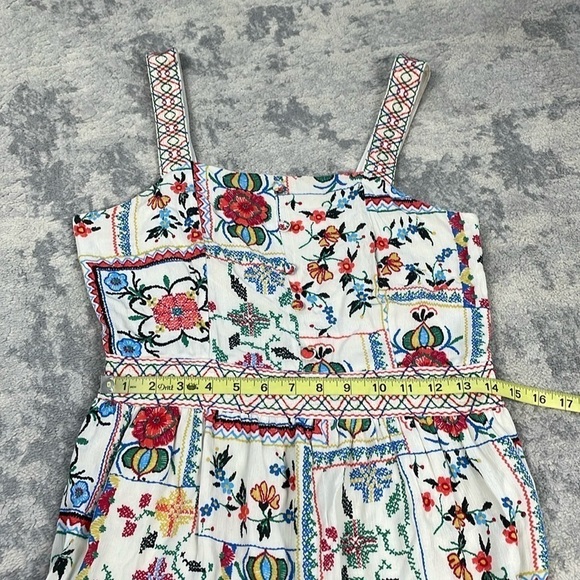 Ella Moon Lindsey Embroidered Floral Dress Faux Cross Stitch Vacation Europe S - Picture 6 of 14